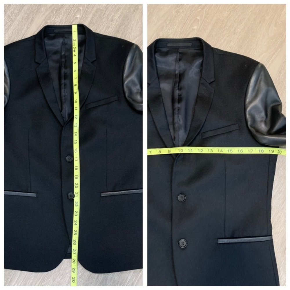 The Kooples Swift Flanelle Lambskin Leather Blazer - Picture 7 of 8